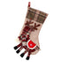 Warm Large Christmas Stocking Santa Claus Sock Plaid Burlap Gift Holder Christmas Tree Decoration New Year Gift Candy Bags - menochic
